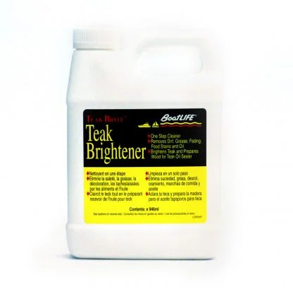 1087 – LIFE INDUST. Boat Teak Brightener, For The Clean UP Of Dirt/ Grease/ Food Stains And Oil From Boat Teak 32 Oun...